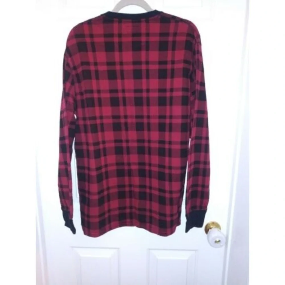 Men's Ralph Lauren Polo RED Plaid Longsleeve Thermal Shirt‎ Sz. L